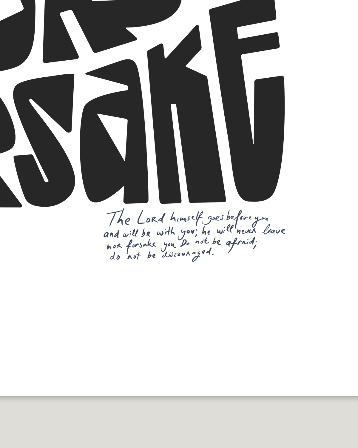 verse detail never leave nor forsake bible verse art print
