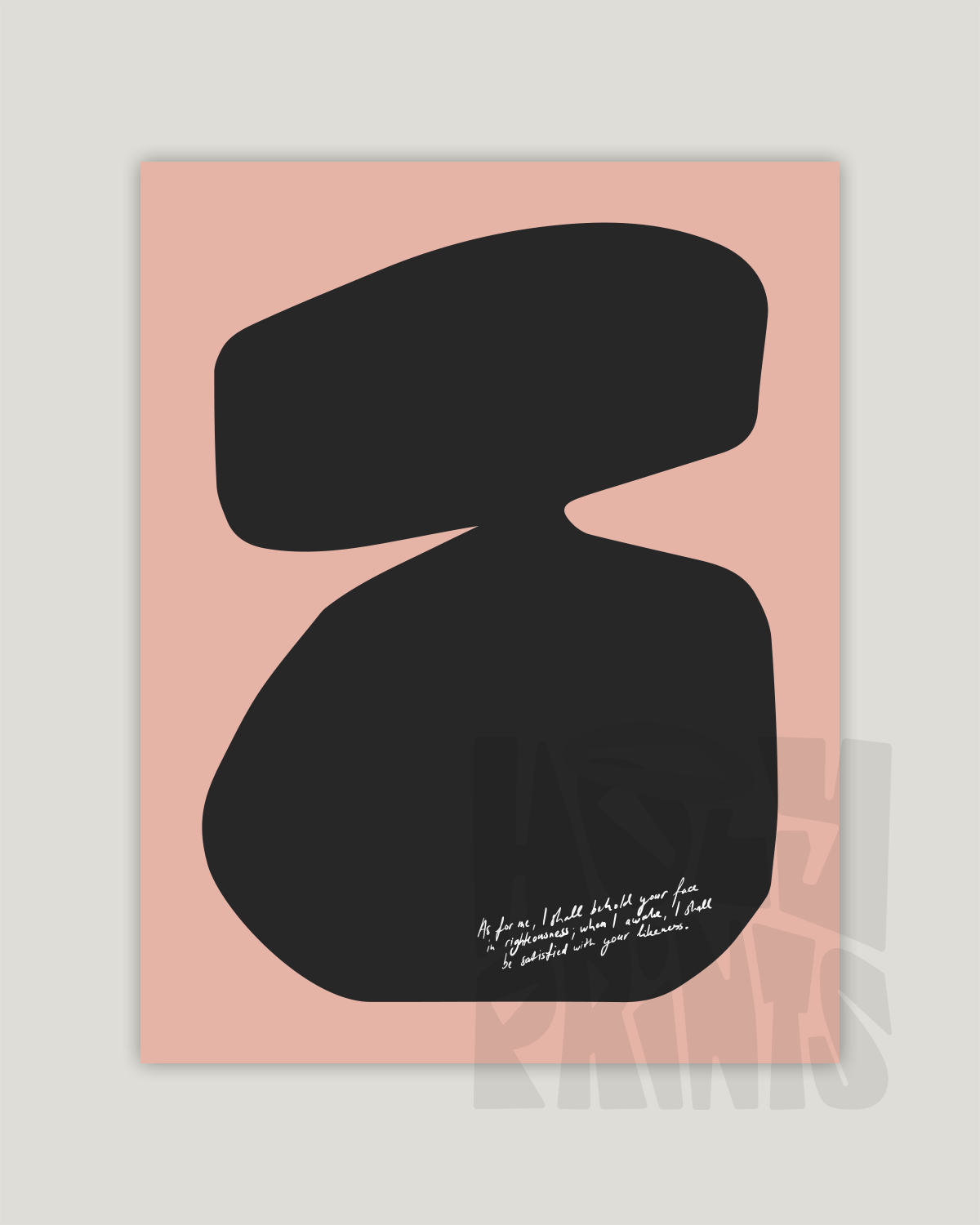Behold your face Modern minimal abstract Bible verse example print inches