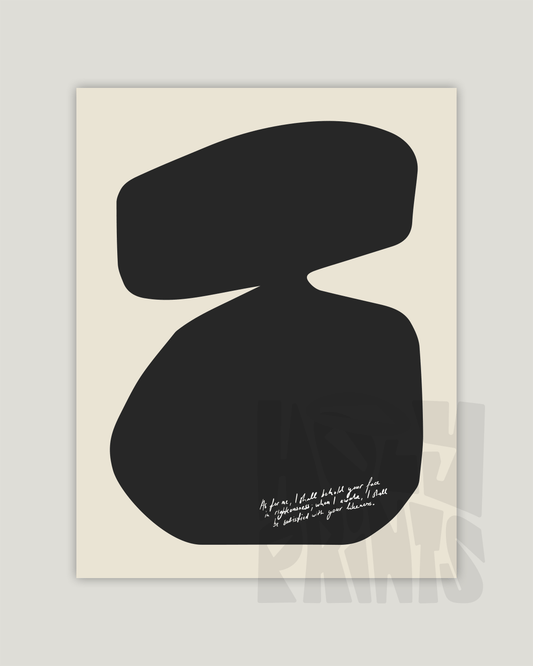 behold your face black beige Modern minimal abstract Bible verse example print inches