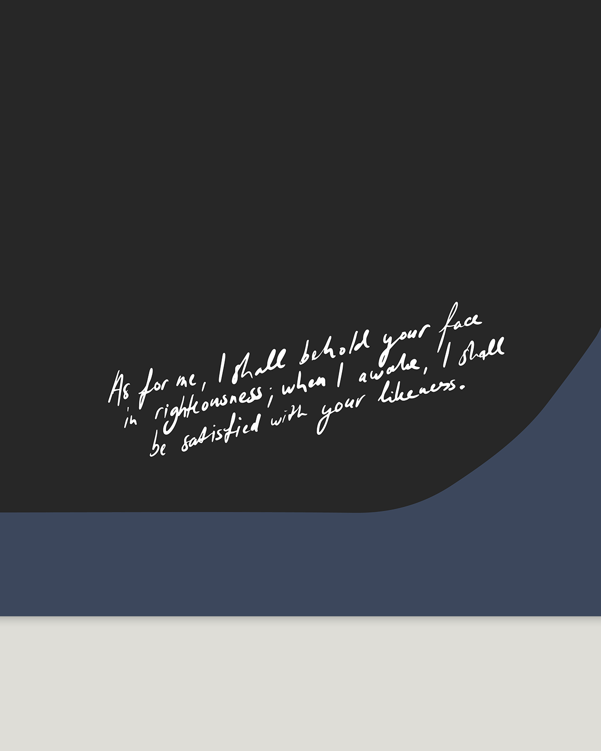 behold your face blue Modern minimal abstract Bible verse handwritten detail
