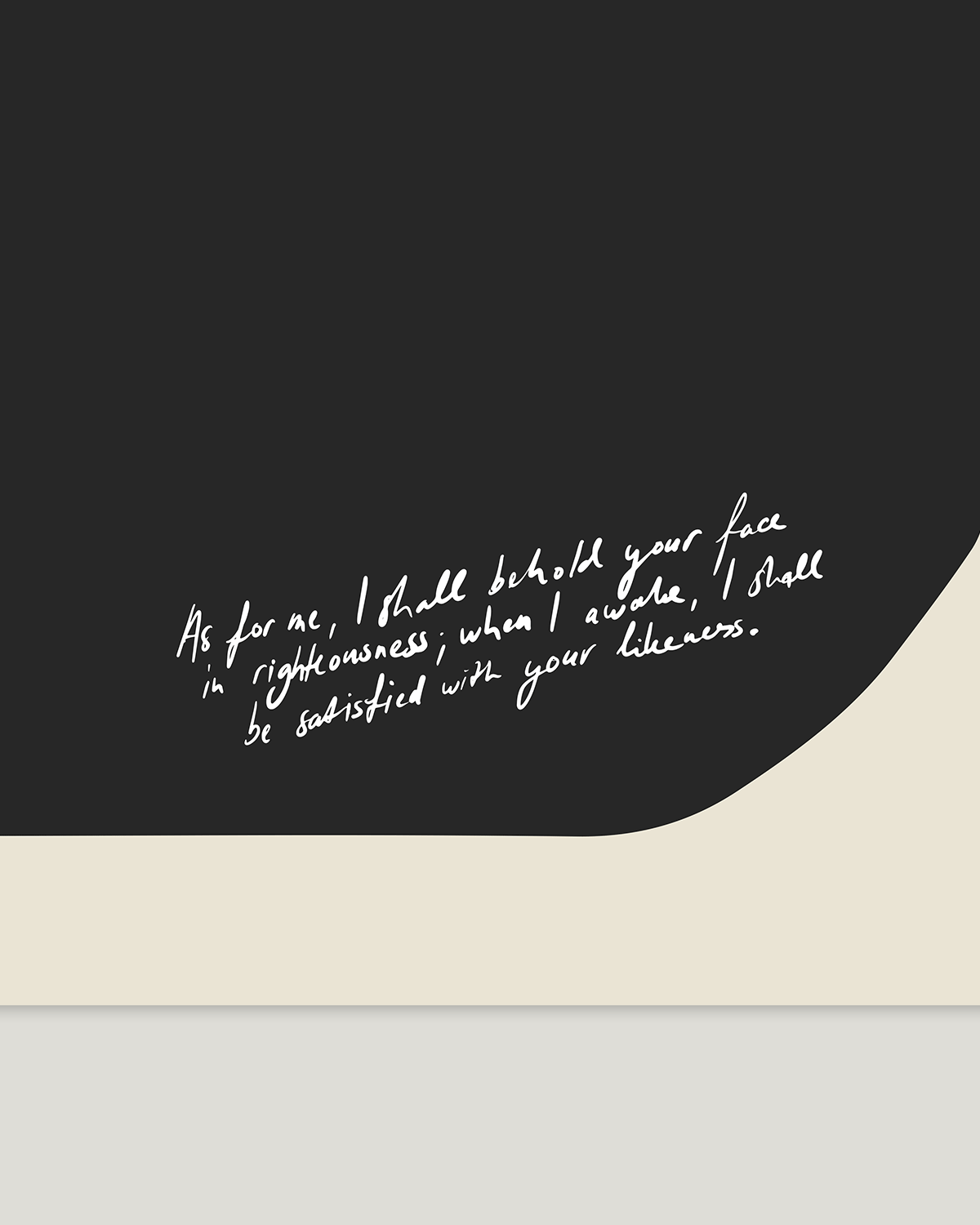 behold your face black beige Modern minimal abstract Bible verse print framed mockup hoolyprints christian art