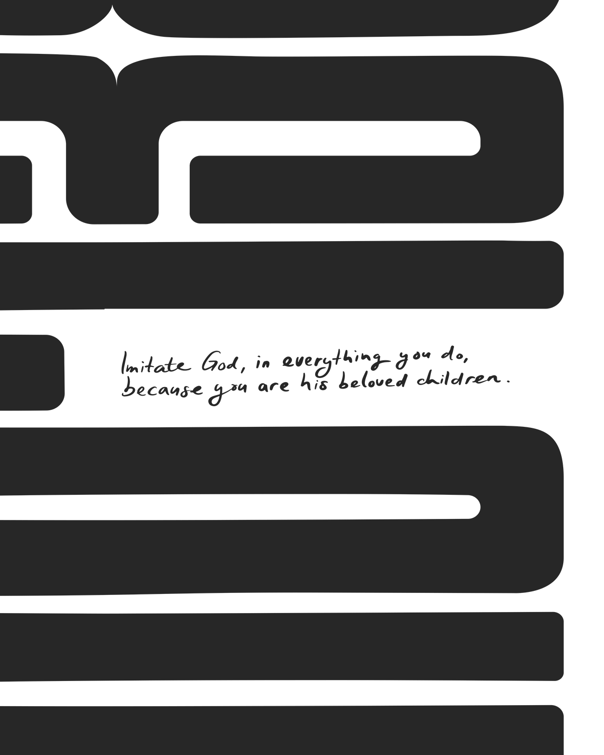 beloved black Bold modern typographic Bible verse handwritten detail hoolyprints