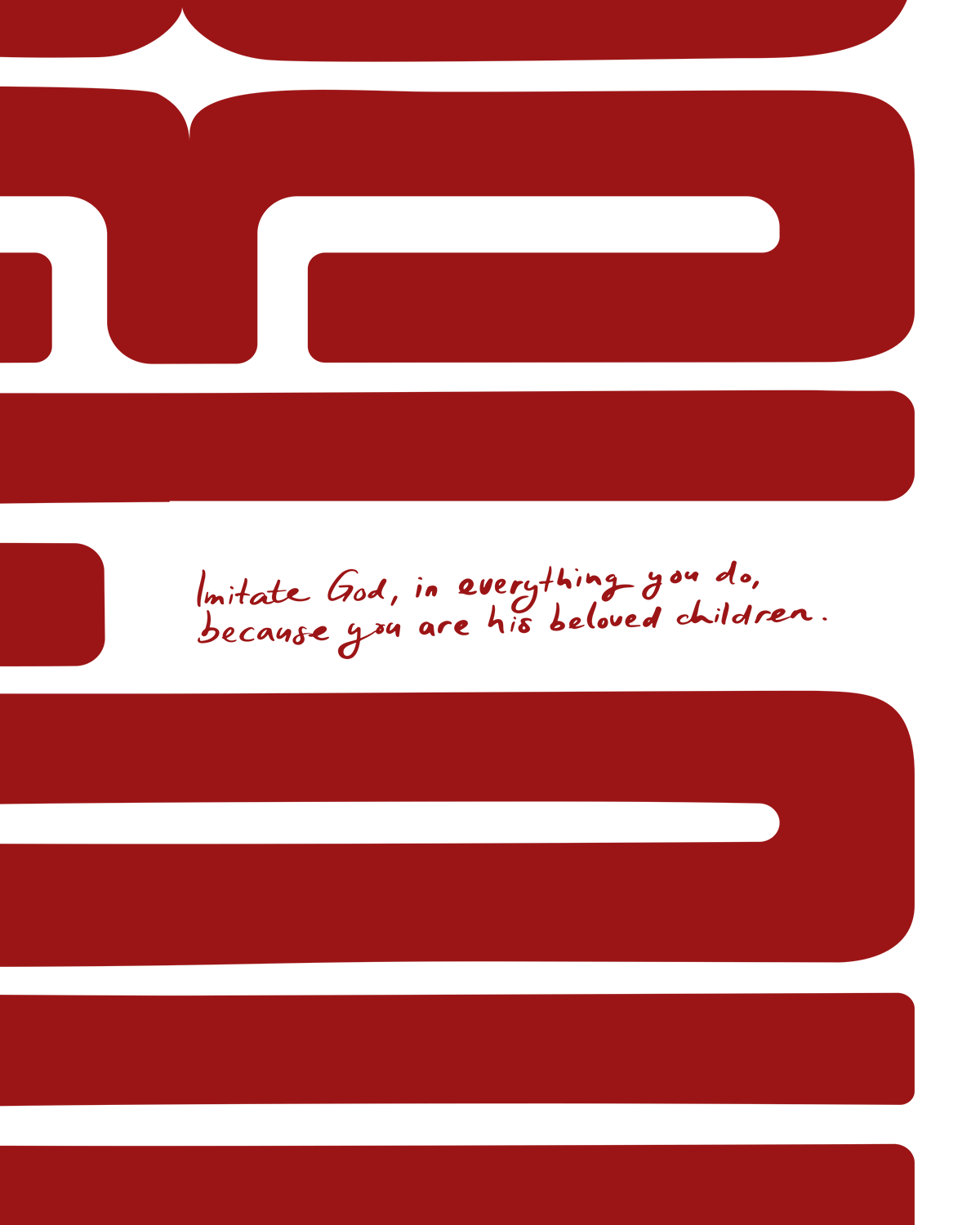 beloved red Bold modern typographic Bible verse handwritten detail hoolyprints
