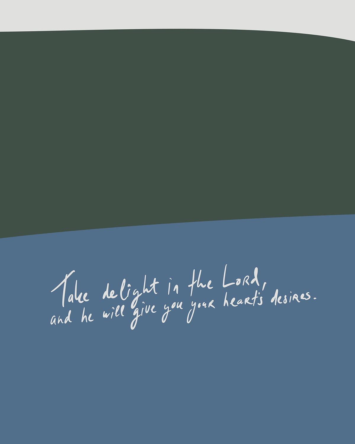 your hearts desires green blue orange Modern minimal abstract Bible verse handwritten detail hoolyprints