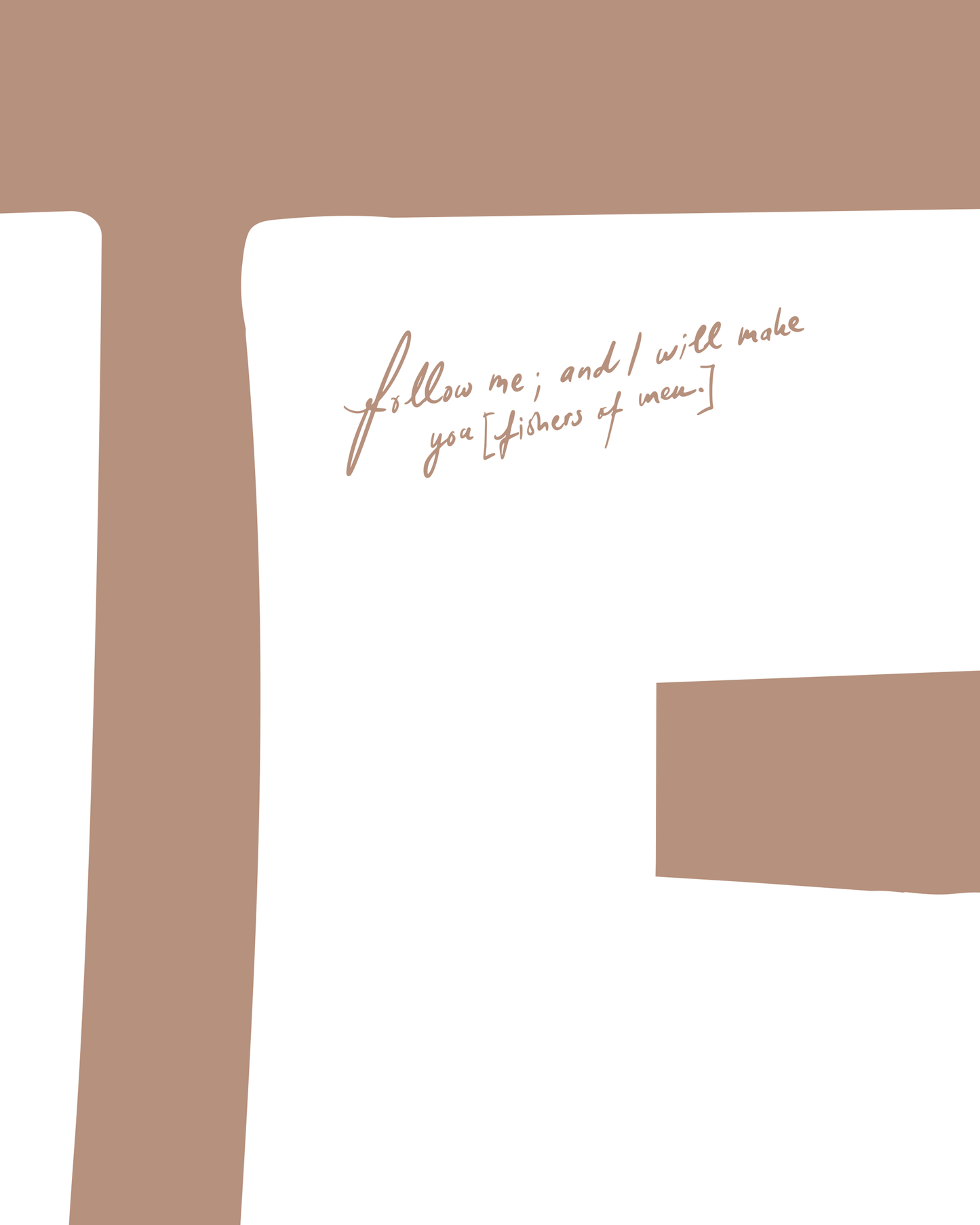 follow me rosy-brown Bold modern typographic Bible verse handwritten detail hoolyprints