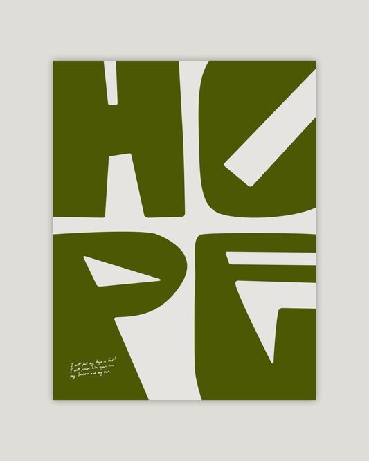 hope green psalm 42:11 Bold modern typographic Bible verse example print inches christian art hoolyprints
