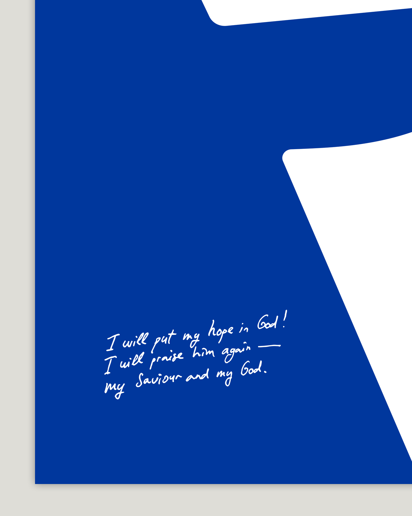 psalm 42:11 hope blue Bold modern typographic Bible verse handwritten detail christian art hoolyprints