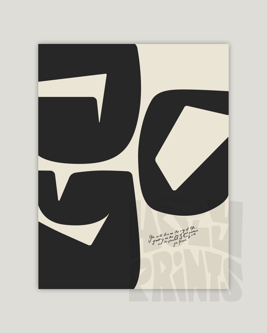 joy black beige Bold modern typographic Bible verse example print inches hoolyprints