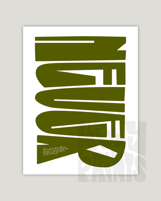 deut 31:8 green Bold modern typographic Bible verse example print inches hoolyprints