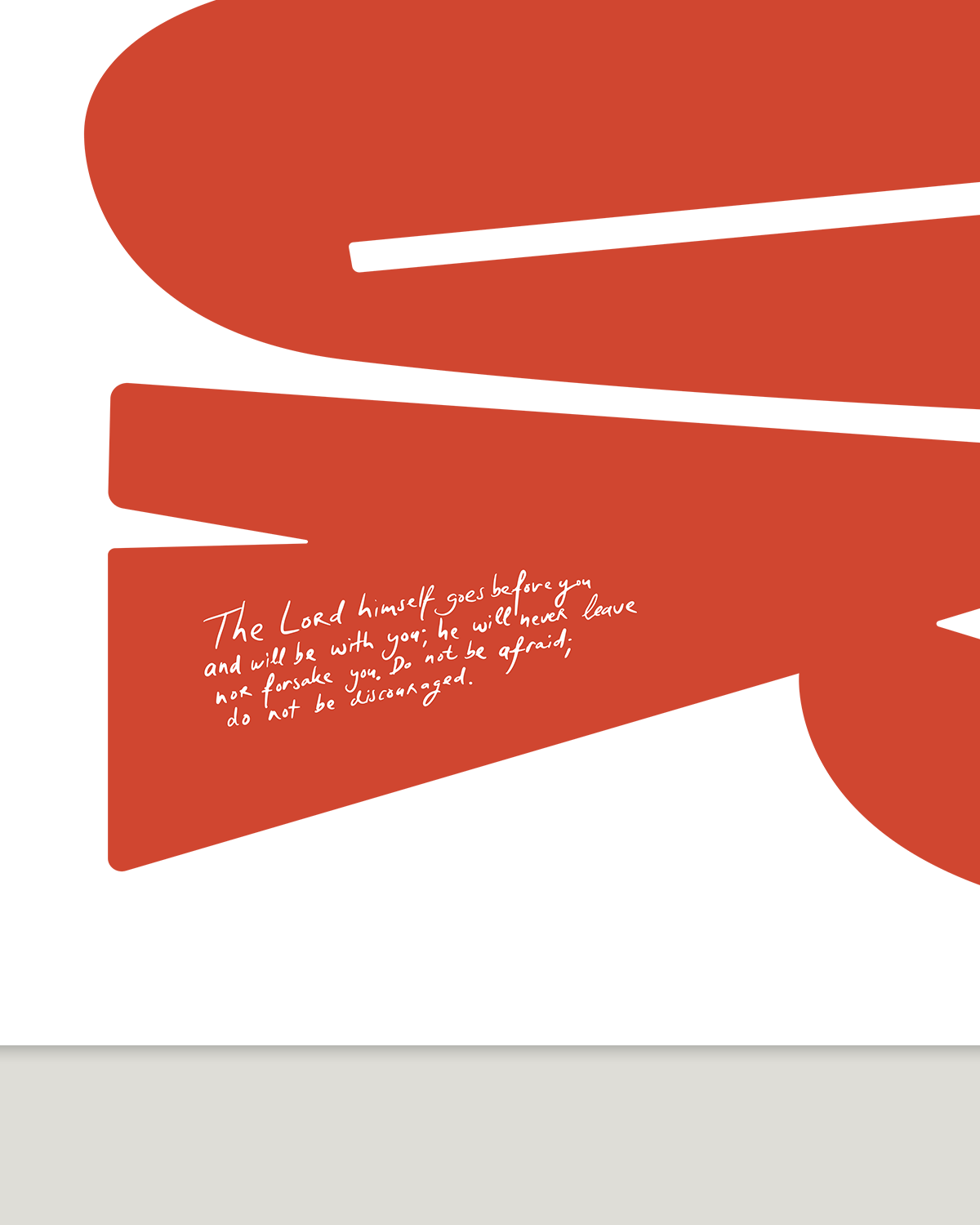 deut 31:8 orange Bold modern typographic Bible verse handwritten detail hoolyprints