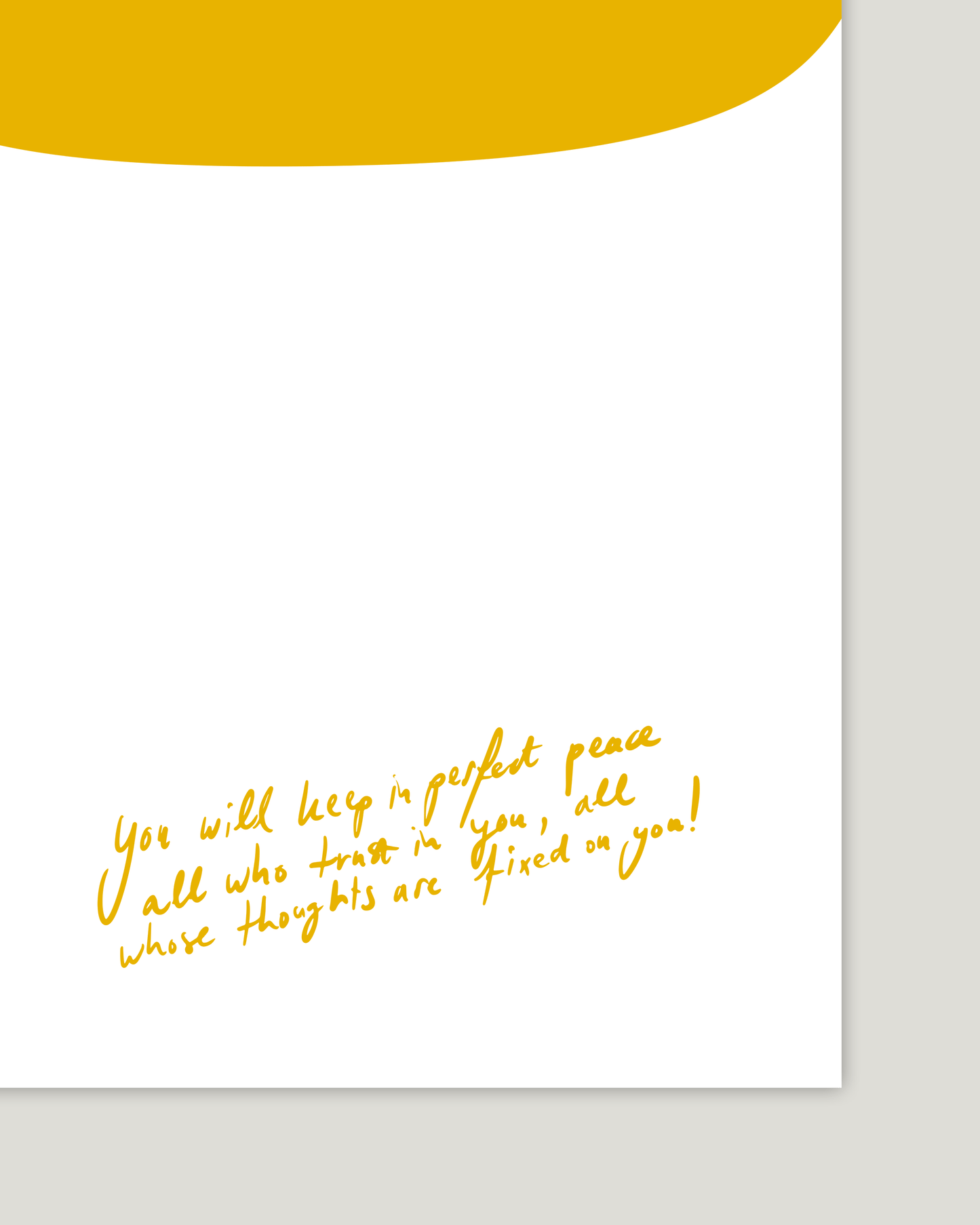 perfect peace yellow Modern minimal abstract Bible verse handwritten detail hoolyprints