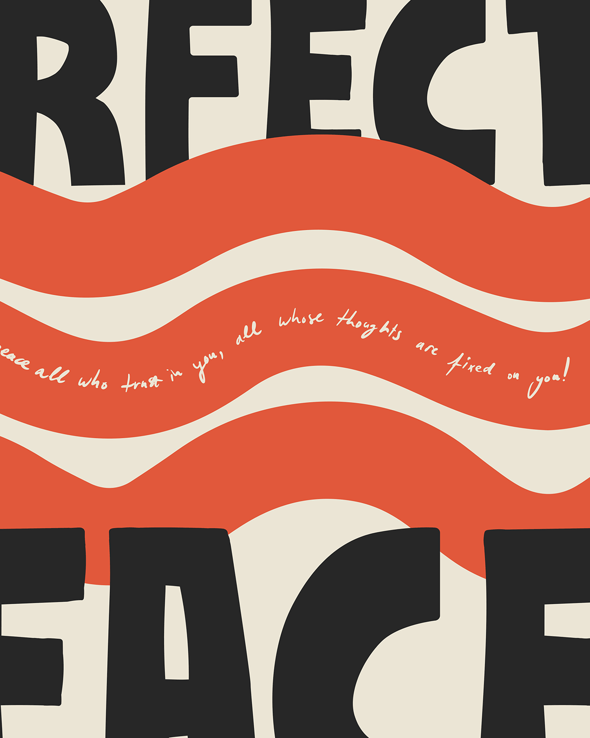 perfect peace orange black Bold modern typographic Bible verse handwritten detail hoolyprints