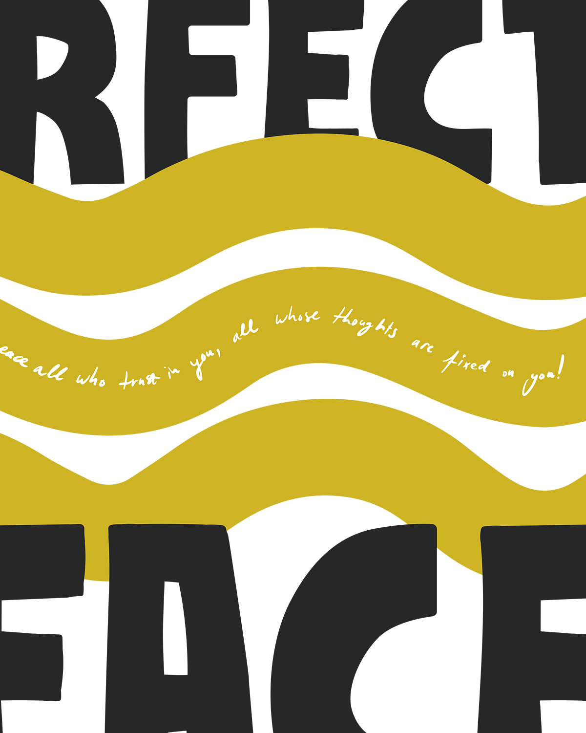 perfect peace yellow black Bold modern typographic Bible verse handwritten detail hoolyprints