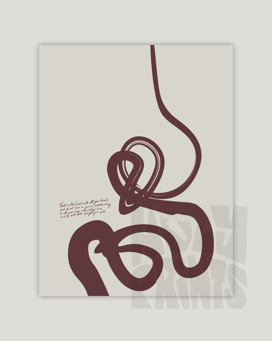 Proverbs 3: 5-6 - Modern abstract art print with Bible verse - HoolyPrints