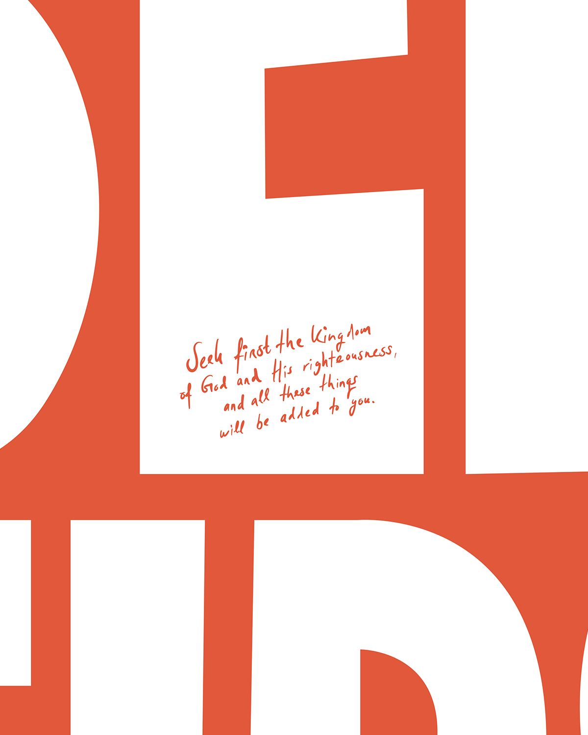 seek first orange Bold modern typographic Bible verse handwritten detail hoolyprints