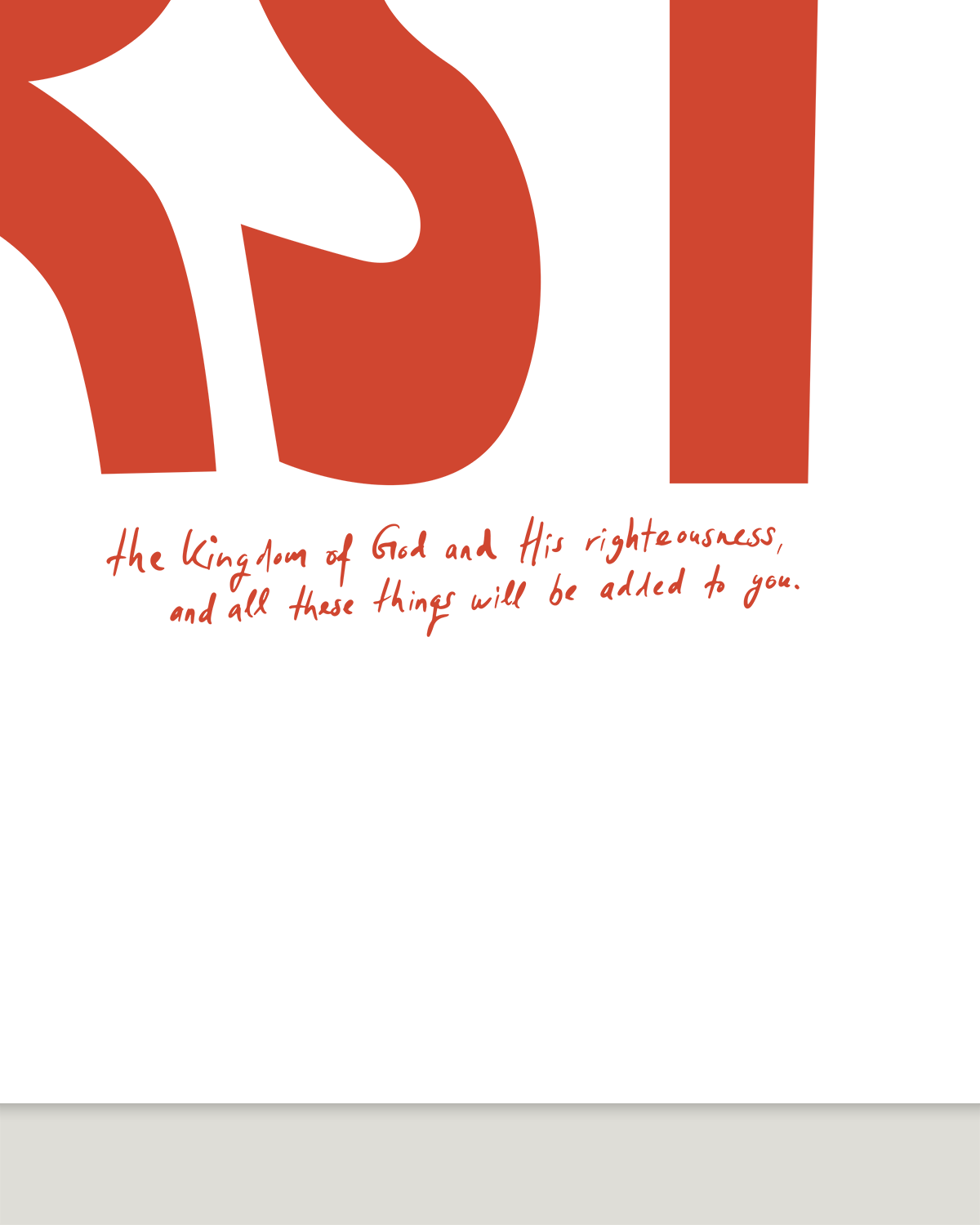 seek first orange Bold modern typographic Bible verse handwritten detail hoolyprints