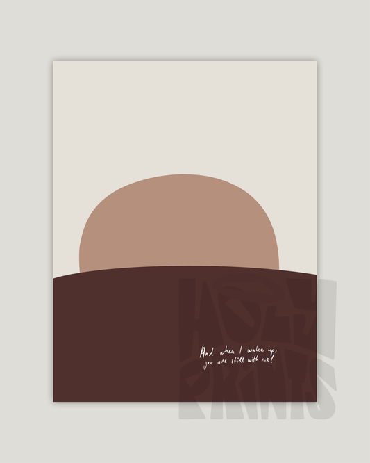 bible verse art print inches brown when i awake you are still here handwritten
