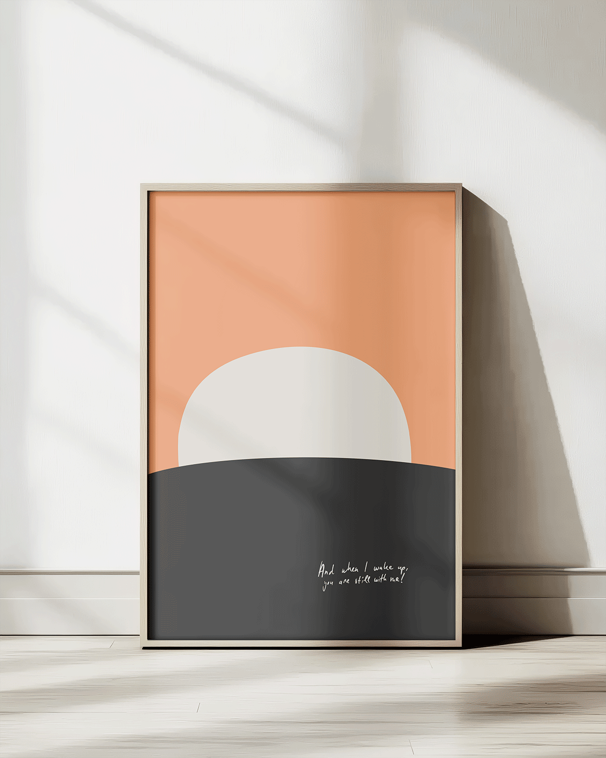 orange black bible verse art print "when I awake you are still here"