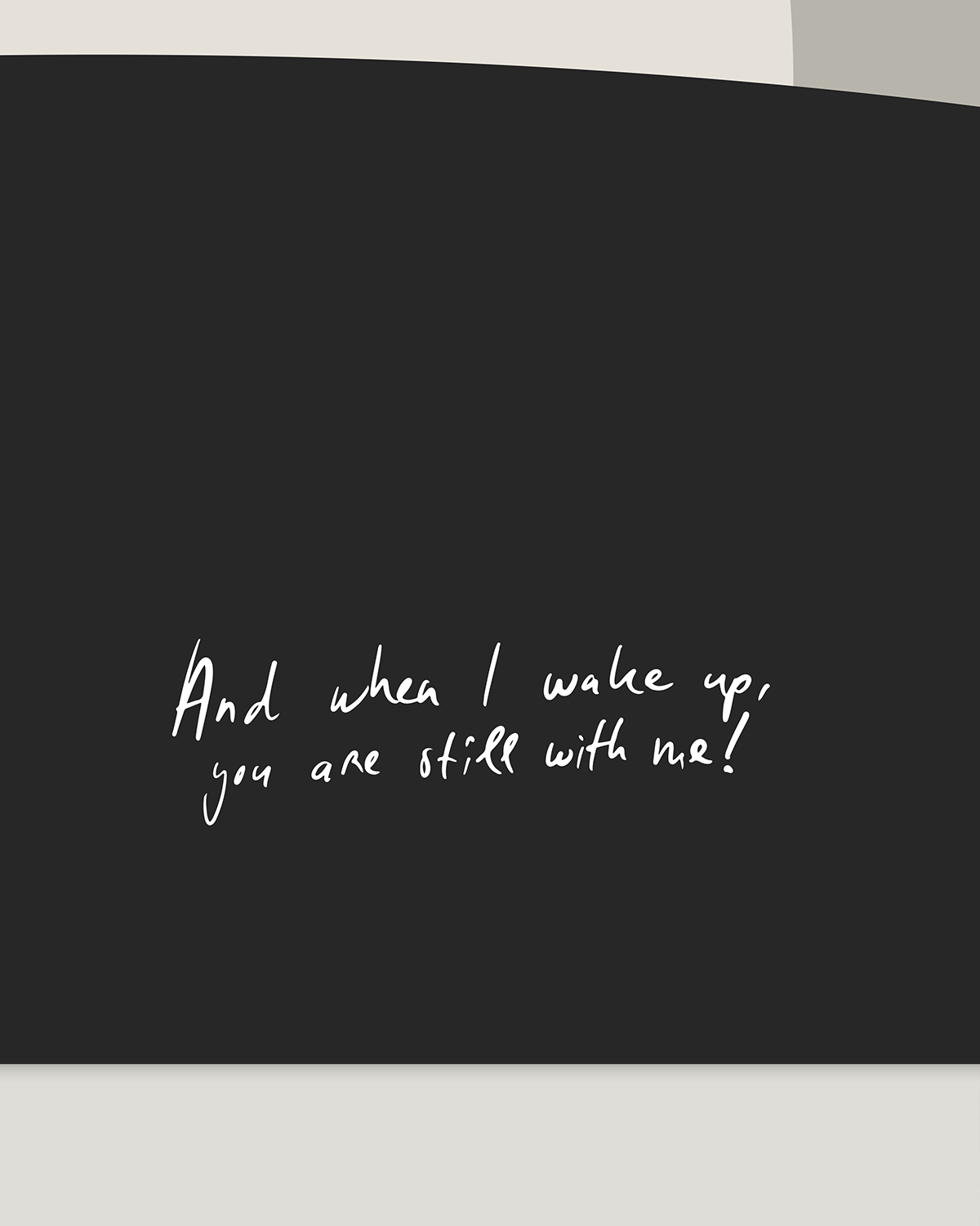 detail abstract art print with handwritten bibleverse and when i am wake you are still with me handwritten in gray