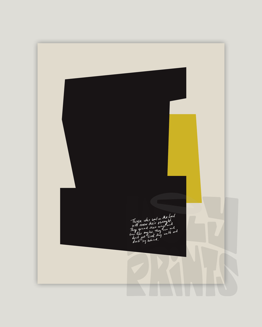 strength renewed wait Modern minimal abstract Bible verse example print inches