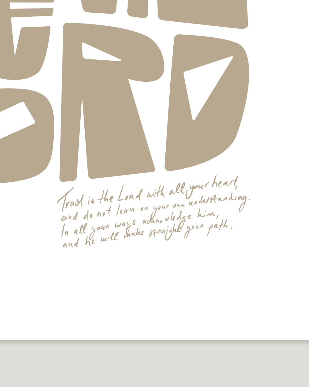 trust in the lord almond square Bold modern typographic Bible verse handwritten detail hoolyprints