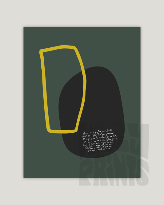 where can i go bible verse art print green inch