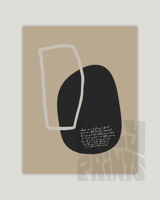 bible verse art print in almond and black mockup hoolyprints