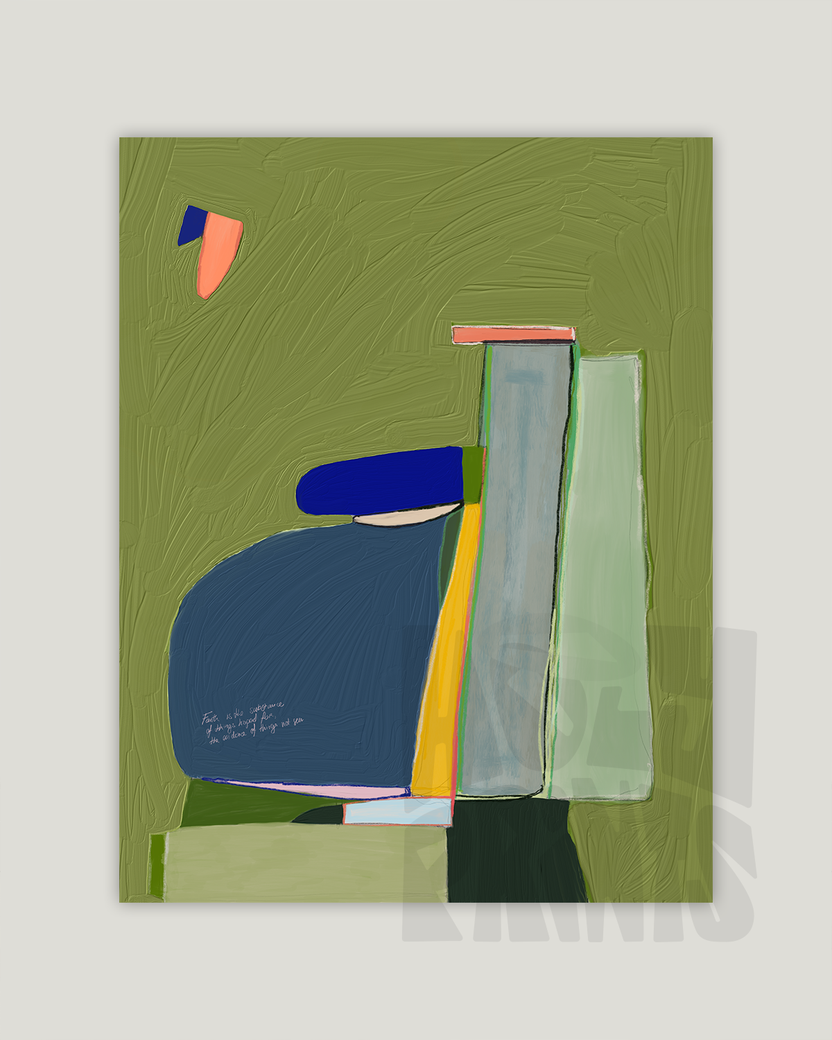 Faith—Hebrews 11:1, Abstract Scripture Art [Green]