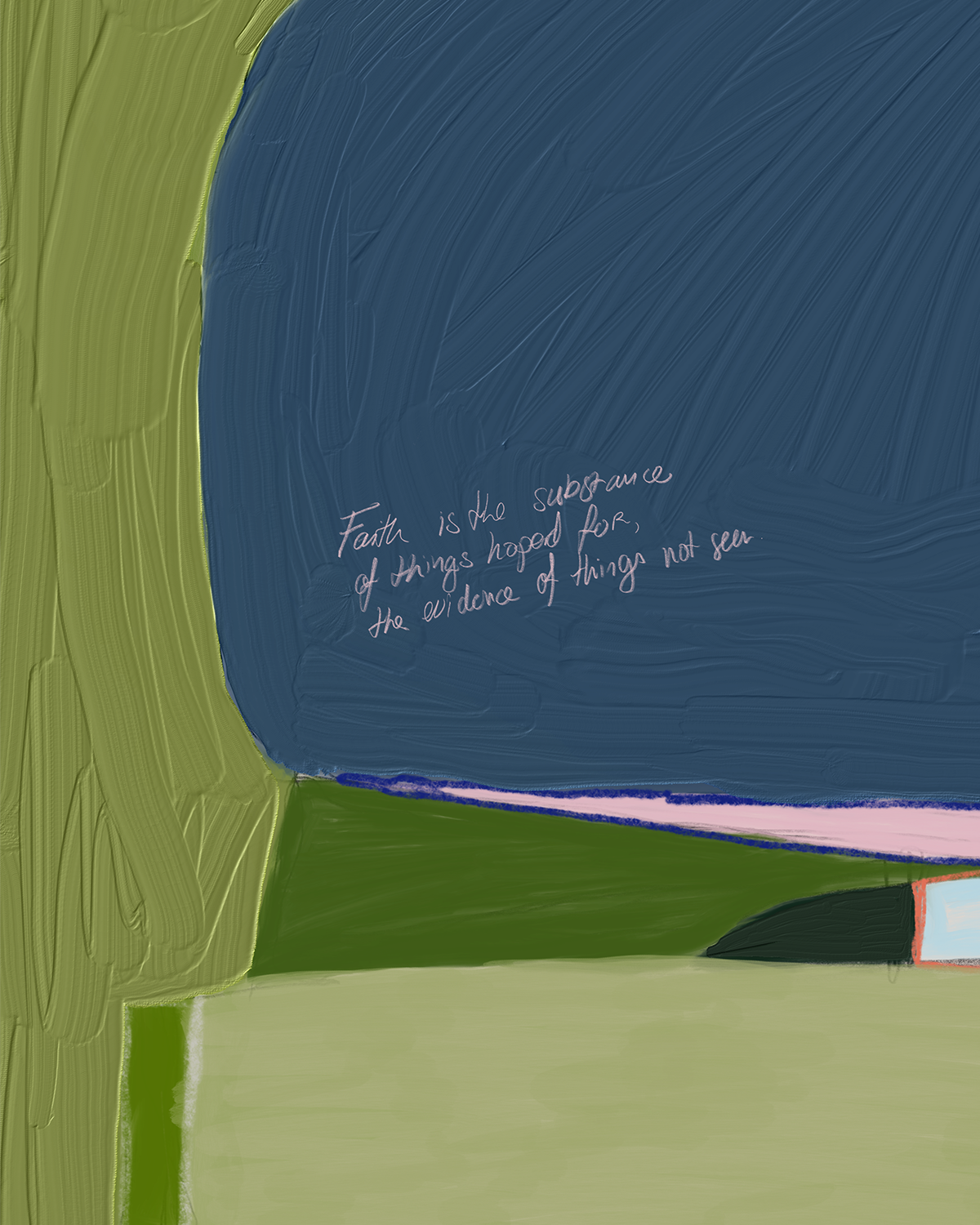 Faith—Hebrews 11:1, Abstract Scripture Art [Green]