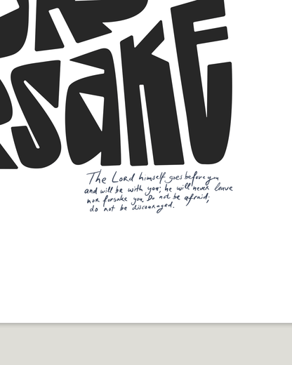 verse detail never leave nor forsake bible verse art print