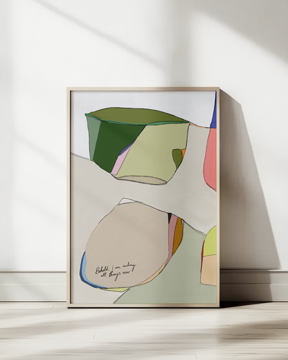 All Things New—Revelation 21:5, Modern Bible Wall Art [Colorful]