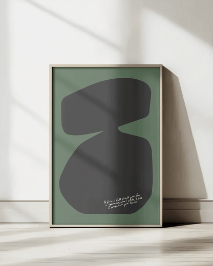 behold your face black green Modern minimal abstract Bible verse print framed mockup