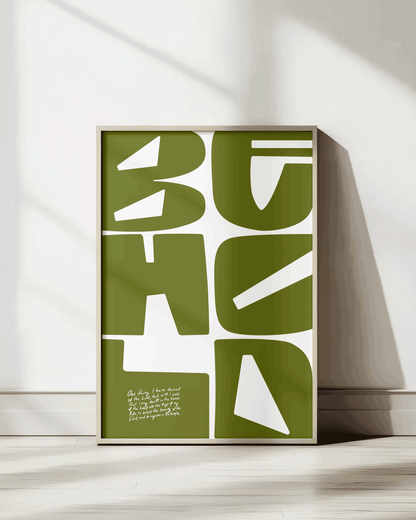 behold psalm 27:4 Bold modern typographic Bible verse wall decor art print framed mockup hoolyprints