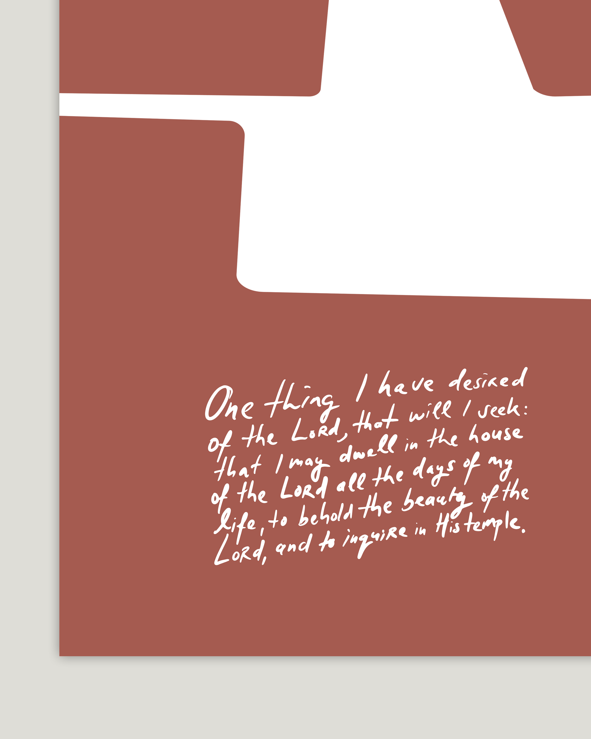 behold psalm 27:4 Bold modern typographic Bible verse handwritten detail hoolyprints