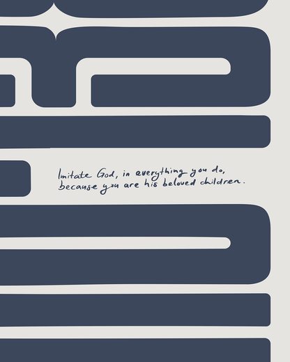 beloved grayblue Bold modern typographic Bible verse handwritten detail hoolyprints