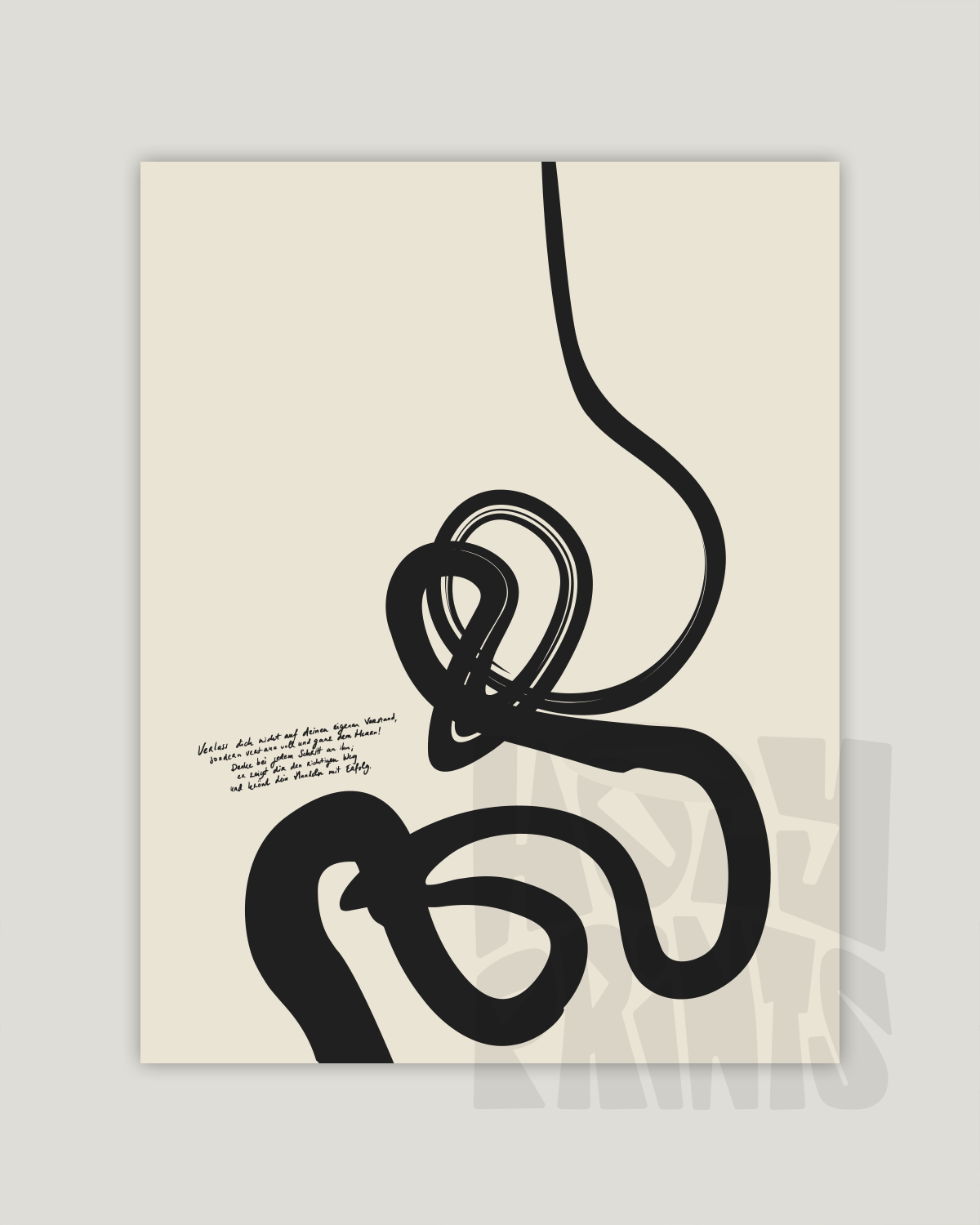 Jedem Schritt—Prov 3:5-6, Bible Abstract Wall Art [Deutsch-Black]