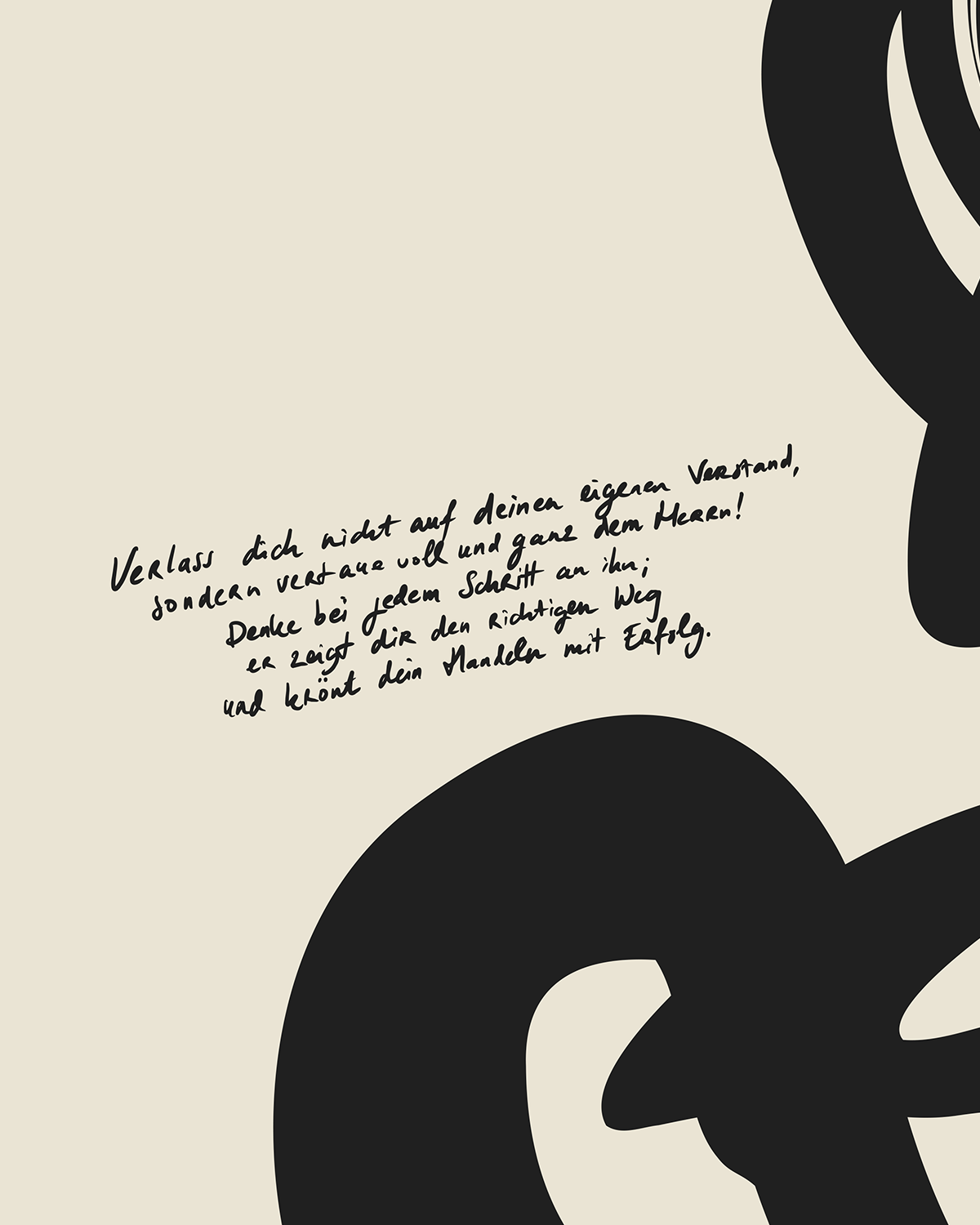 Jedem Schritt—Prov 3:5-6, Bible Abstract Wall Art [Deutsch-Black]