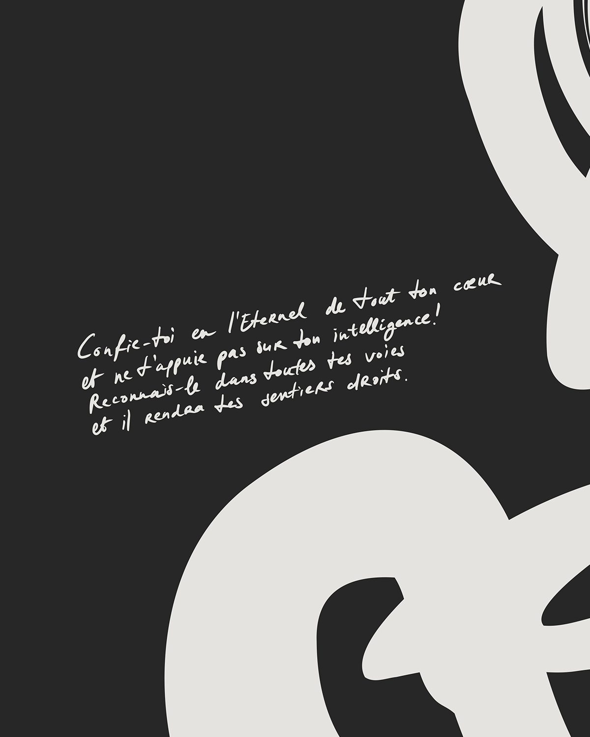Toutes tes voies—Prov 3:5-6, Modern Abstract Print [Français-Black Inv]