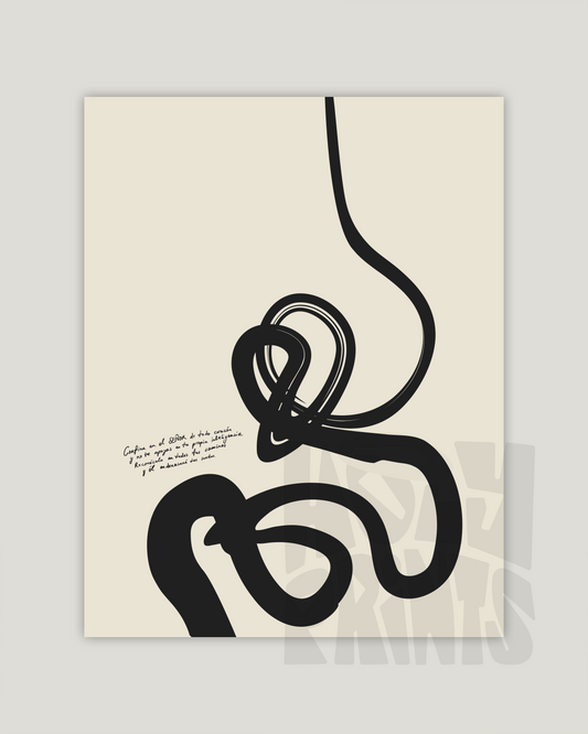 Todos tus caminos—Prov 3:5-6, Abstract Bible Verse Print [Español-Black]