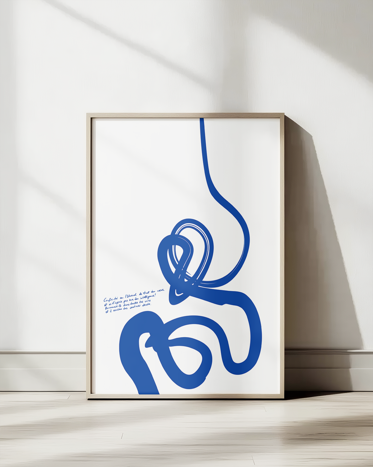 Toutes tes voies—Prov 3:5-6, Modern Abstract Print [Français-Blue]