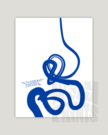 Jedem Schritt—Prov 3:5-6, Bible Abstract Wall Art [Deutsch-Blue]