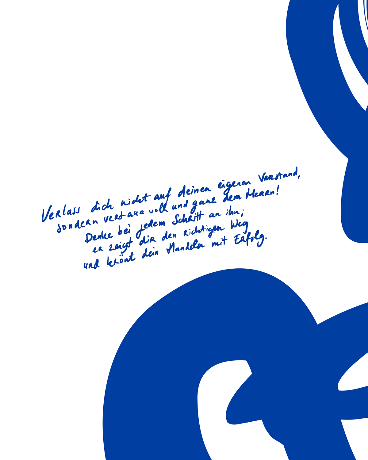 Jedem Schritt—Prov 3:5-6, Bible Abstract Wall Art [Deutsch-Blue]