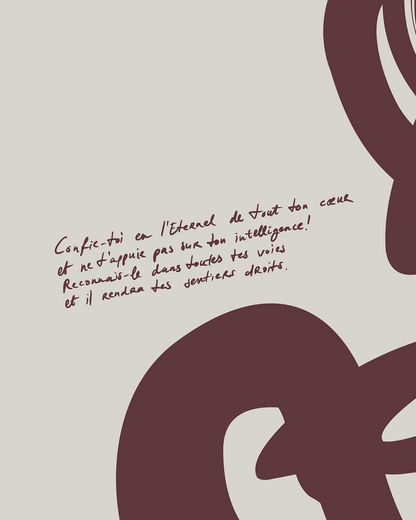 Toutes tes voies—Prov 3:5-6, Modern Abstract Print [Français-Brown]