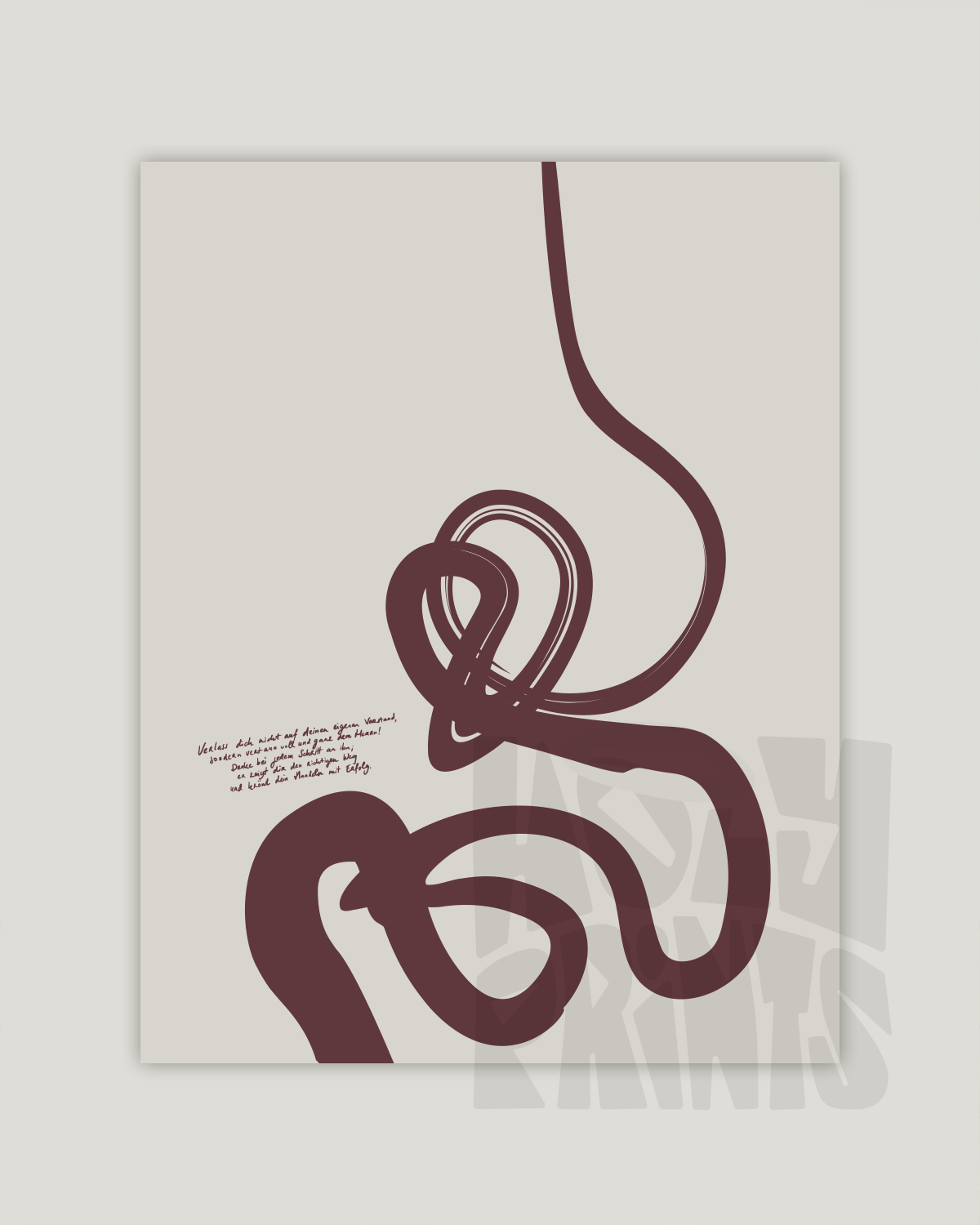 Jedem Schritt—Prov 3:5-6, Bible Abstract Wall Art [Deutsch-Brown]