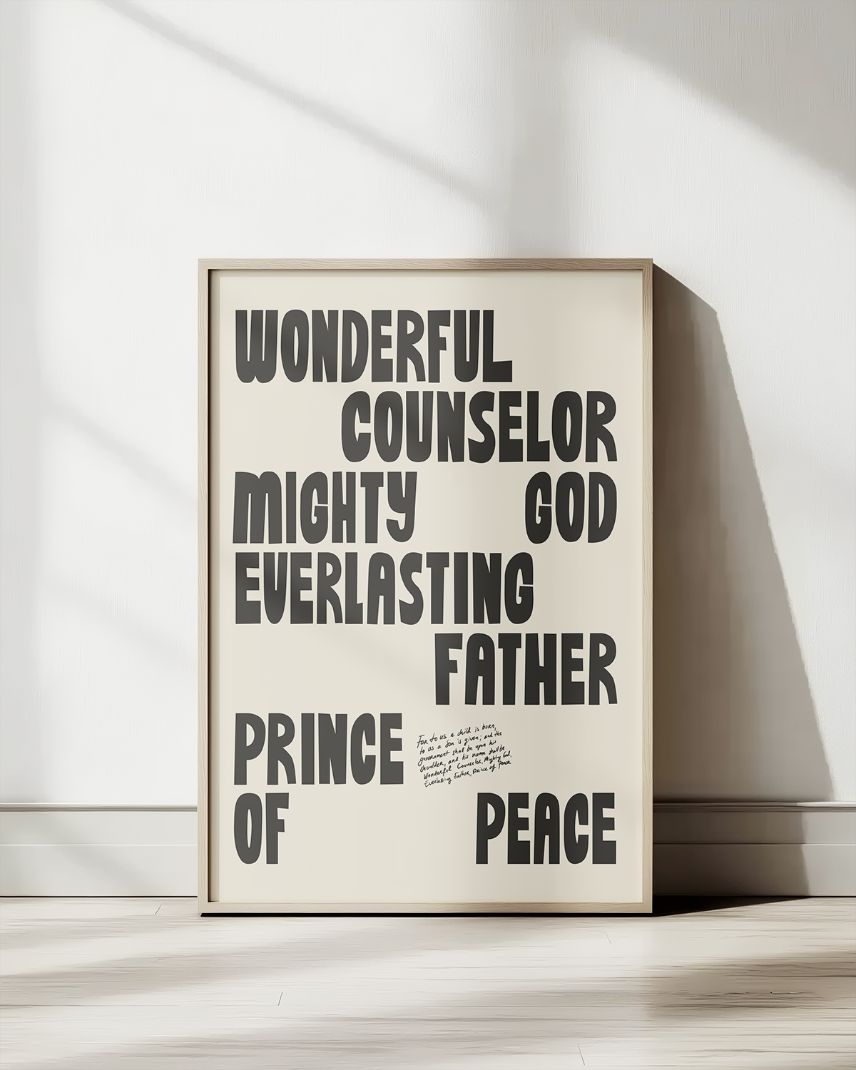 Wonderful Counselor—Isaiah 9:6, Advent Scripture Decor [Black]