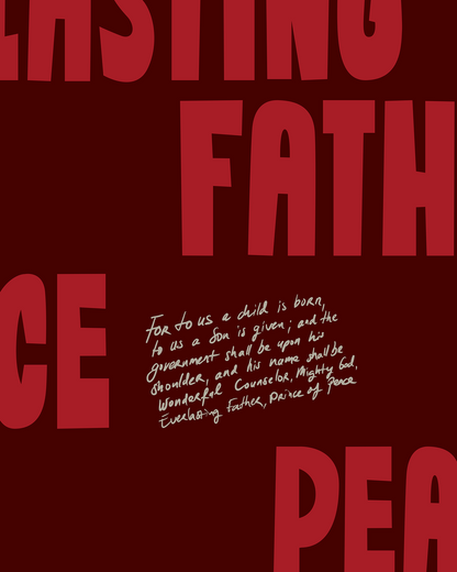 Wonderful Counselor—Isaiah 9:6, Advent Scripture Decor [Red]