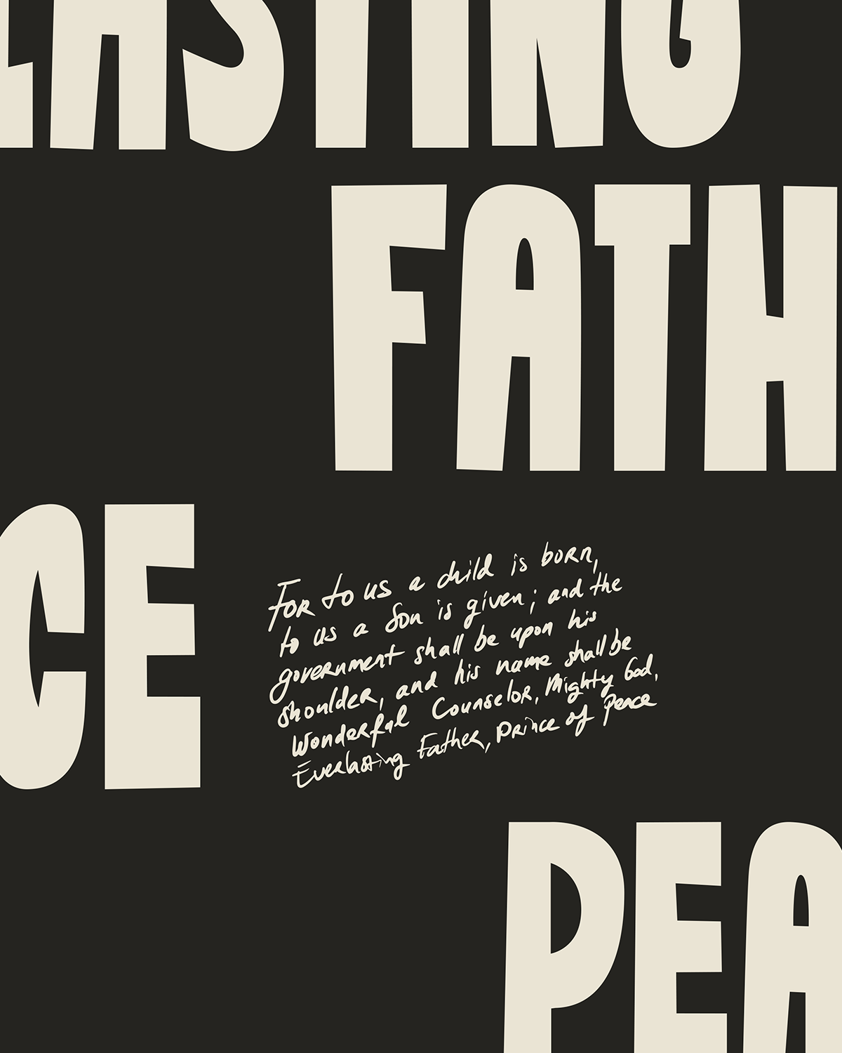 Wonderful Counselor—Isaiah 9:6, Advent Scripture Decor [Black Inv]