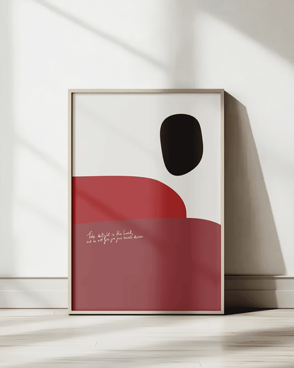 your hearts desires red tones Modern minimal abstract Bible verse print framed mockup hoolyprints