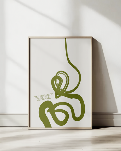 Jedem Schritt—Prov 3:5-6, Bible Abstract Wall Art [Deutsch-Green]