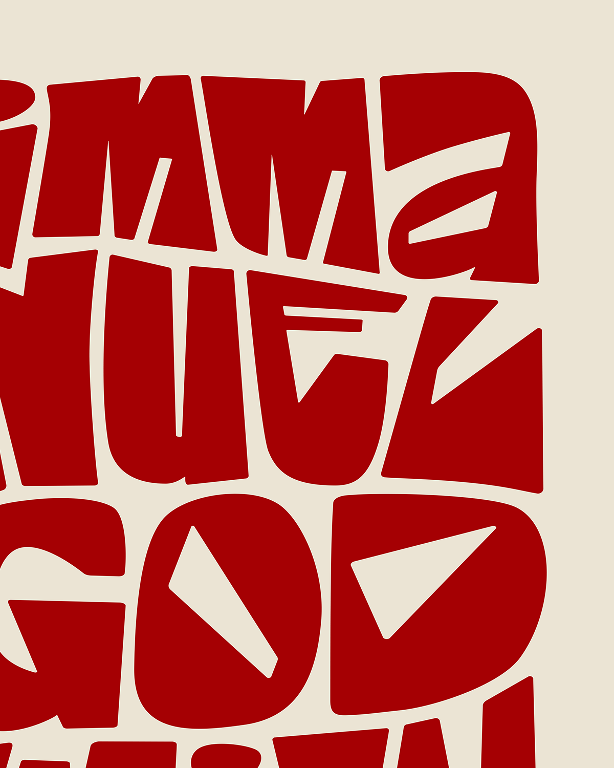 God With Us—Matt 1:23, Typographic Advent Art Print [Red]